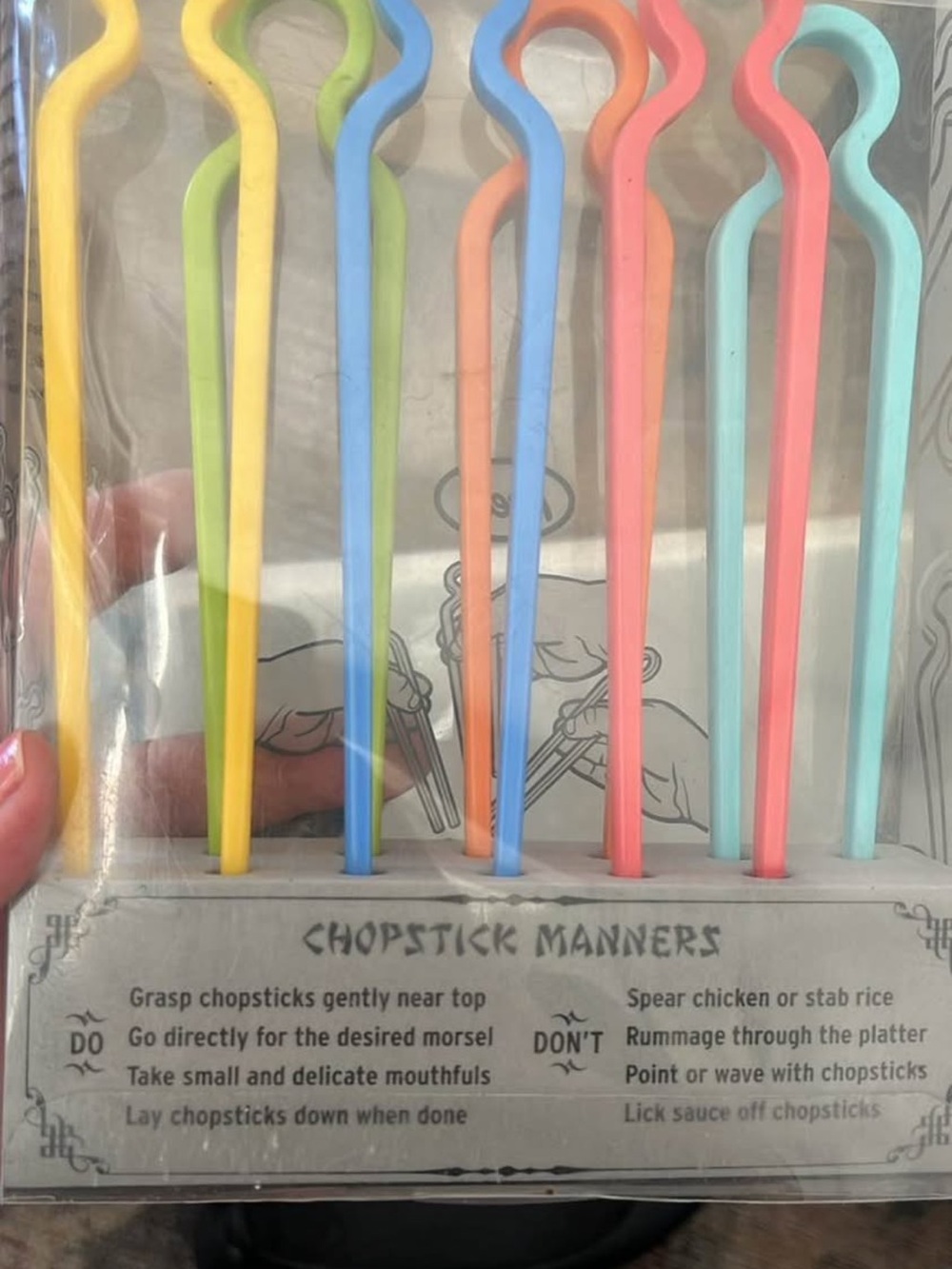 ๐ฅข Genuine Fred Party People Reusable One-Piece Chopsticks Set of 6 - NIB - Picture 3 of 3